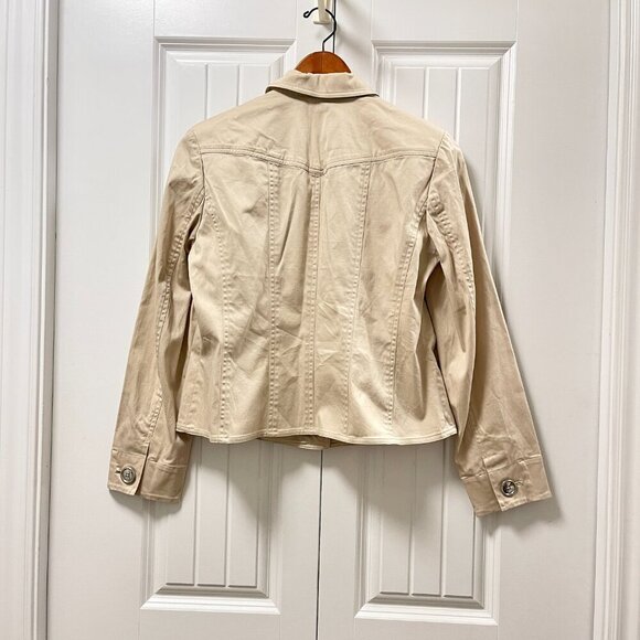 Jones New York Utility Jacket Cream - M Petite - Picture 3 of 12